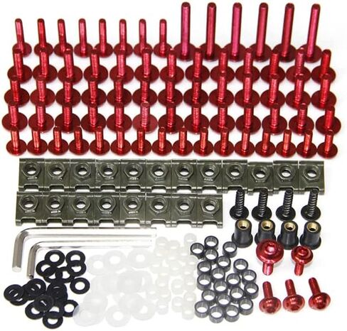 WYNMOTO US Stock مناسب لـ Yamaha R1 YZF1000 R1 2002 2003 2004 2005 2006 مجموعة كاملة من أدوات تثبيت الألومنيوم للدراجات النارية ومسامير الجسم ومشابك الأجهزة (أسود) in Kuwait