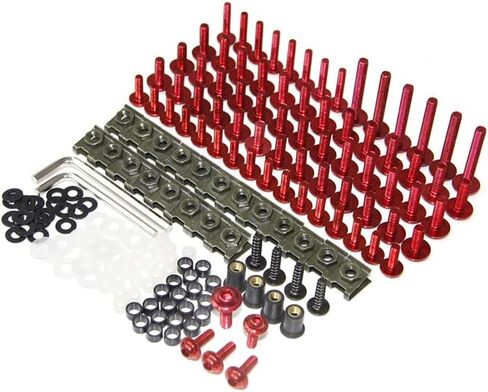 WYNMOTO US Stock مناسب لـ Yamaha R1 YZF1000 R1 2002 2003 2004 2005 2006 مجموعة كاملة من أدوات تثبيت الألومنيوم للدراجات النارية ومسامير الجسم ومشابك الأجهزة (أسود) in Kuwait