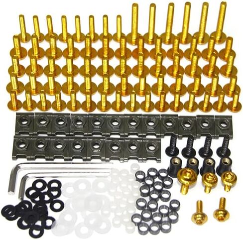 WYNMOTO US Stock مناسب لـ Yamaha R1 YZF1000 R1 2002 2003 2004 2005 2006 مجموعة كاملة من أدوات تثبيت الألومنيوم للدراجات النارية ومسامير الجسم ومشابك الأجهزة (أسود) in Kuwait