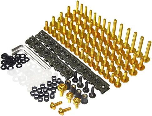 WYNMOTO US Stock مناسب لـ Yamaha R1 YZF1000 R1 2002 2003 2004 2005 2006 مجموعة كاملة من أدوات تثبيت الألومنيوم للدراجات النارية ومسامير الجسم ومشابك الأجهزة (أسود) in Kuwait