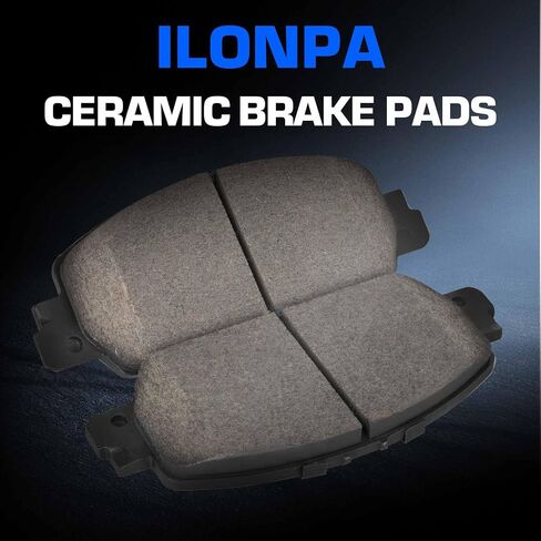 Front Ceramic Rear Semi-metallic Disc Brake Pads Set for Honda Accord 2013 2014 2015 2016 2017 8PCS(With Hardware) in Saudi Arabia