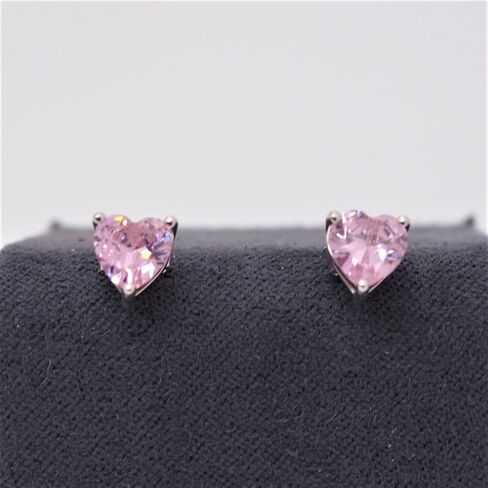 925 Sterling Silver Birthstone Heart Stud Earrings for Women, Gemstone Earring with 12 Colours Anniversary Birthday Jewellery Gift in Saudi Arabia