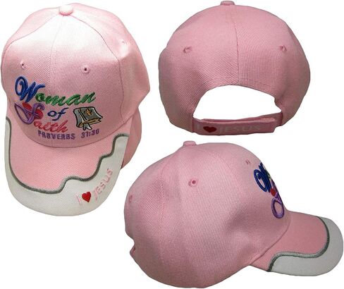 Woman of Faith Christian I Love Jesus Proverbs 31:30 Pink Purple Hat Ball Cap in Saudi Arabia