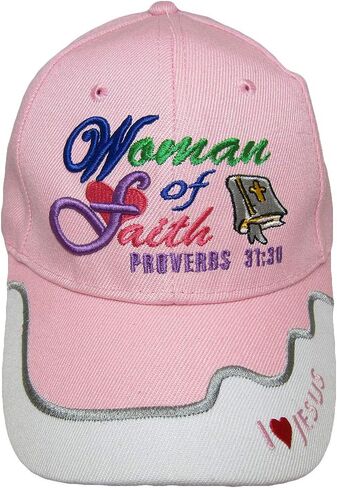 Woman of Faith Christian I Love Jesus Proverbs 31:30 Pink Purple Hat Ball Cap in Saudi Arabia