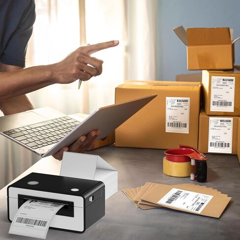 Fanfold 4 x 6 Direct Thermal Shipping Labels with Perforations, 2000 Labels, 1000 Labels/Stack, Permanent Adhesive, White Mailing Labels for Zebra Thermal Printer 2 Stacks in Kuwait