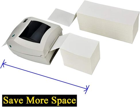 Fanfold 4 x 6 Direct Thermal Shipping Labels with Perforations, 2000 Labels, 1000 Labels/Stack, Permanent Adhesive, White Mailing Labels for Zebra Thermal Printer 2 Stacks in Kuwait