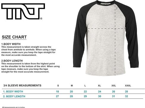 TNT Men's Raglan Shirt - Tri-Blend 3/4 Sleeve Baseball Tee Shirt in Saudi Arabia