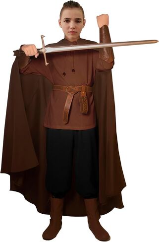 Kids Medieval Costume Boys Renaissance Viking Tunic Pants Accessories Outfit for Halloween Cosplay 4-12Y in Saudi Arabia