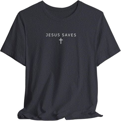 Jesus Saves Christian T-Shirt | Minimalist Faith Tee with Cross Design | Religious Gift for Men & Women in Saudi Arabia