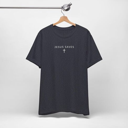 Jesus Saves Christian T-Shirt | Minimalist Faith Tee with Cross Design | Religious Gift for Men & Women in Saudi Arabia