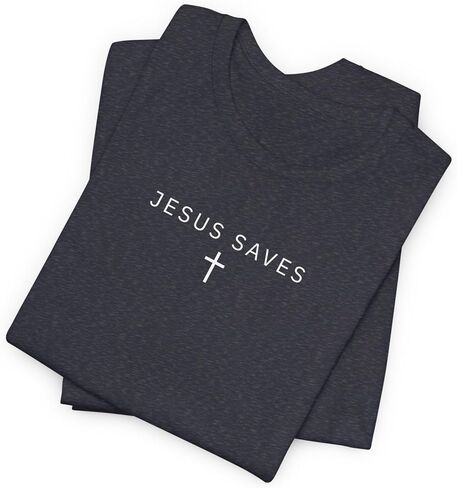 Jesus Saves Christian T-Shirt | Minimalist Faith Tee with Cross Design | Religious Gift for Men & Women in Saudi Arabia