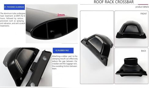 قضبان متقاطعة لسقف الألومنيوم الفضي من Zorik لسيارة Honda CR-V 2023-2025 مع قضبان جانبية، 260 رطلًا من سبائك الألومنيوم شديدة التحمل 2 مم، قضبان متقاطعة فضية لسيارات الدفع الرباعي والبضائع والتخييم والسفر | تصميم مقاوم للماء in Kuwait