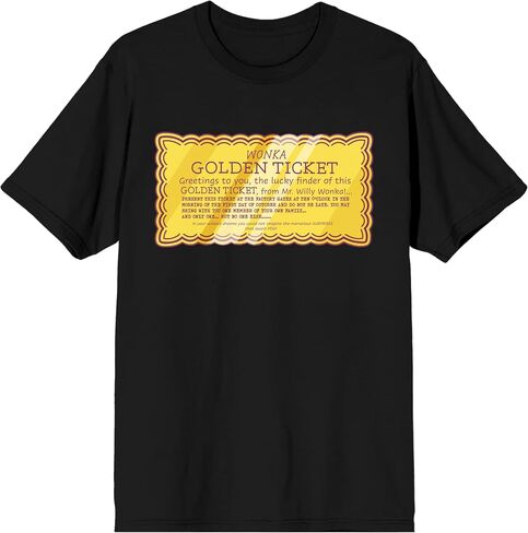 Willy Wonka & The Chocolate Factory Golden Ticket Men's Black T-Shirt in Saudi Arabia
