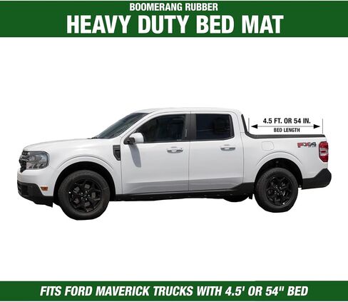 سجادة سرير الشاحنة لسيارة Ford Maverick 2022+، مقاس 4 أقدام و5 بوصات، مصنوعة في الولايات المتحدة الأمريكية، بطانة سرير، مطاط معاد تدويره بنسبة 100%، ملحقات Ford Maverick in Kuwait