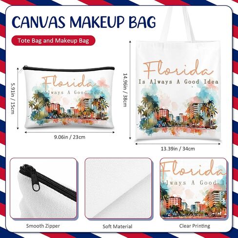 Reginary 6 Pcs City Souvenirs Gifts New York Italy Chicago Seattle Los Angeles Souvenir Canvas Tote Bag Cosmetic Bag Women in Saudi Arabia