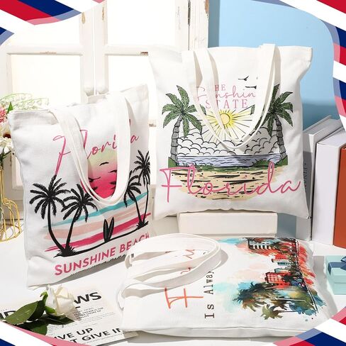 Reginary 6 Pcs City Souvenirs Gifts New York Italy Chicago Seattle Los Angeles Souvenir Canvas Tote Bag Cosmetic Bag Women in Saudi Arabia