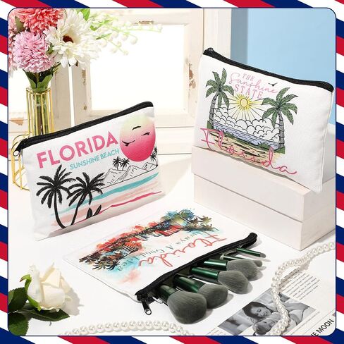 Reginary 6 Pcs City Souvenirs Gifts New York Italy Chicago Seattle Los Angeles Souvenir Canvas Tote Bag Cosmetic Bag Women in Saudi Arabia