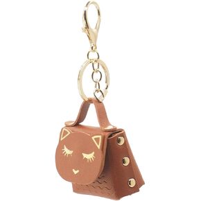 سلسلة مفاتيح صغيرة على الظهر للنساء، سلسلة مفاتيح محفظة صغيرة للعملات المعدنية على شكل قطة لطيفة، سلاسل مفاتيح للحقيبة لتخزين محفظة العملات المعدنية in Kuwait