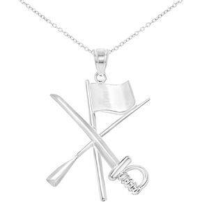 Color Guard Flag Rifle Saber Necklace, Stainless Steel Charm Sterling Silver Necklace for Men, Women in Saudi Arabia