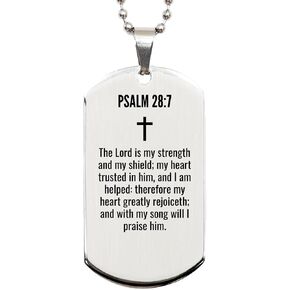 Psalm 28 7 Gifts - Psalm 28 7 Dog Tag Necklace in Saudi Arabia