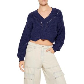 Forever 21 Womens Open-Knit Cropped Sweater in Saudi Arabia
