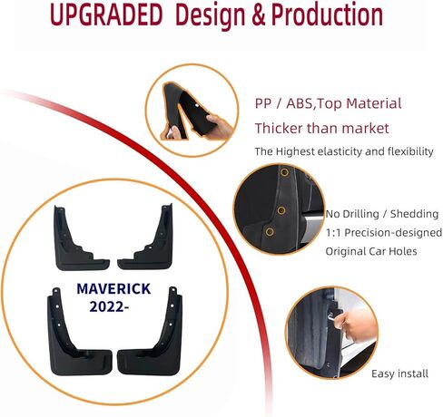 مجموعة اللوحات الطينية لفورد مافريك 2025 2024 2023 2022 ملحقات الطين سبلاش الحرس الطين رفرف الأمامي والخلفي 4 قطعة in Kuwait