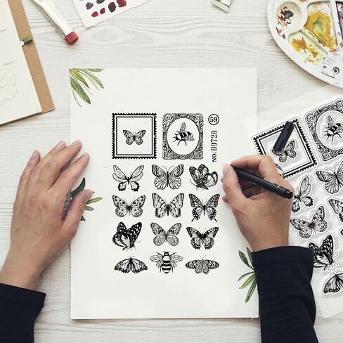 طوابع شفافة من السيليكون على شكل فراشة من GLOBLELAND أختام شفافة للحشرات لصنع البطاقات DIY تزيين سجل القصاصات 11 × 16 سم / 4.3 × 6.29 بوصة in Saudi Arabia