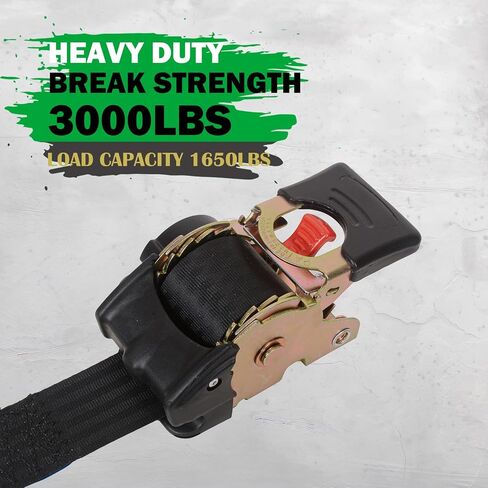 MOTO4U 2PCS Bolt-On Retractable Ratchet Straps Heavy Duty Transom Tie Down for Boat ATV Trailers (2" x 9') With Extension & Bolt Set - 3000LBS/1360KG in Saudi Arabia