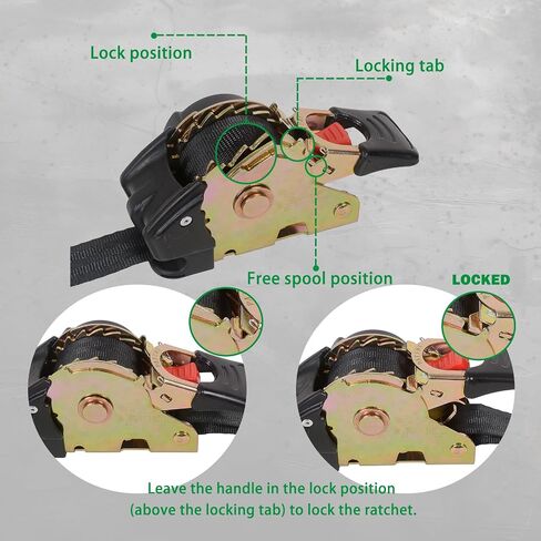 MOTO4U 2PCS Bolt-On Retractable Ratchet Straps Heavy Duty Transom Tie Down for Boat ATV Trailers (2" x 9') With Extension & Bolt Set - 3000LBS/1360KG in Saudi Arabia