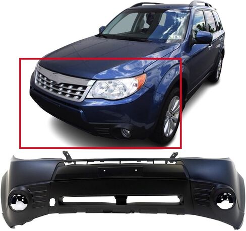 FitParts Compatible With Front Bumper Cover 2009 2010 2011 2012 2013 Subaru Forester X XS XSL XT Premium Touring Sport 09 10 11 12 13. New, Primed and Ready for Paint. W/Fog Light Holes in Saudi Arabia
