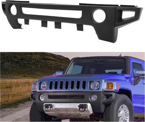 غطاء المصد الأمامي KUAFU متوافق مع 2006-2010 Hummer H3 2009-2010 Hummer H3T مع فتحات مصباح الضباب لاستبدال 15264942 HU1000102 PP بلاستيك أسود in Saudi Arabia