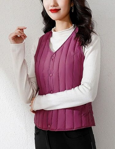 Cropped Sherpa Quilted Vest for Womens Lightweight Slim Fit Puffer Warm Outerwear Waistcoat Vest with Pockets in Kuwait