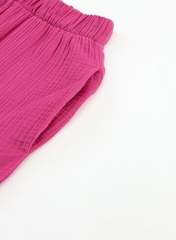 Women Textured High Waist Ruffled Bell Bottom Pants with Pockets in Saudi Arabia