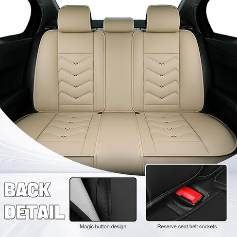 غطاء مقعد السيارة لكزس LS 430 2001-2006، مجموعة أغطية المقاعد الكاملة، غطاء مقعد مقاوم للماء غير قابل للانزلاق، أغطية مقاعد السيارة من جلد نابا المقاوم للتآكل. (فاخرة 5 مقاعد / بيج) in Kuwait