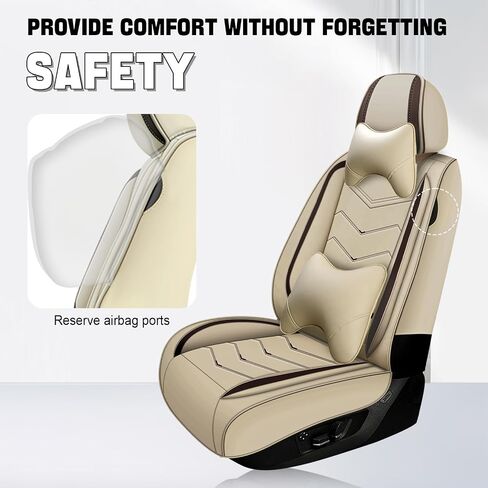 غطاء مقعد السيارة لكزس LS 430 2001-2006، مجموعة أغطية المقاعد الكاملة، غطاء مقعد مقاوم للماء غير قابل للانزلاق، أغطية مقاعد السيارة من جلد نابا المقاوم للتآكل. (فاخرة 5 مقاعد / بيج) in Kuwait