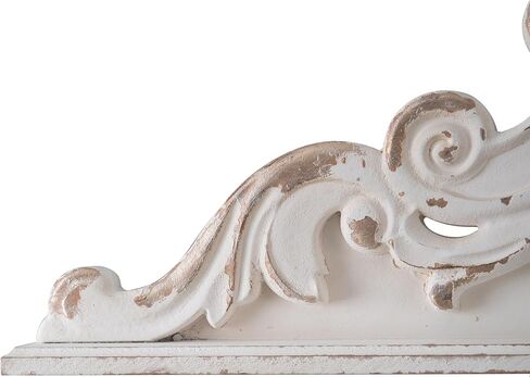 SOFE 39 inch Floral Carved Wall Sculptures French Country Wall Decor, Gorgeous Shabby Chic White Wood Wall Art, Arabesque Over The Door Decor for Farmhouse Living Room Bedroom Entryway Kitchen in Saudi Arabia