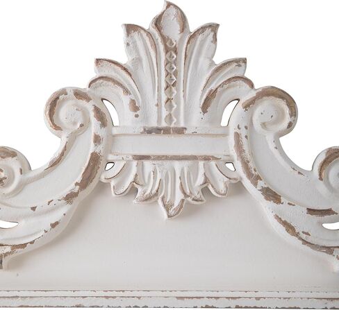 SOFE 39 inch Floral Carved Wall Sculptures French Country Wall Decor, Gorgeous Shabby Chic White Wood Wall Art, Arabesque Over The Door Decor for Farmhouse Living Room Bedroom Entryway Kitchen in Saudi Arabia