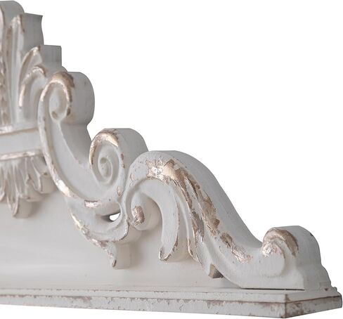 SOFE 39 inch Floral Carved Wall Sculptures French Country Wall Decor, Gorgeous Shabby Chic White Wood Wall Art, Arabesque Over The Door Decor for Farmhouse Living Room Bedroom Entryway Kitchen in Saudi Arabia