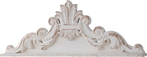 SOFE 39 inch Floral Carved Wall Sculptures French Country Wall Decor, Gorgeous Shabby Chic White Wood Wall Art, Arabesque Over The Door Decor for Farmhouse Living Room Bedroom Entryway Kitchen in Saudi Arabia