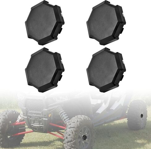 أغطية مركزية لـ Polaris RZR XP، UTV متينة PP أغطية محور العجلة السوداء أغطية إطارات الغبار لملحقات Polaris RZR 900 XP 4 1000 Turbo 2014-2019 (4 قطع، استبدال #1522216-655) in Saudi Arabia