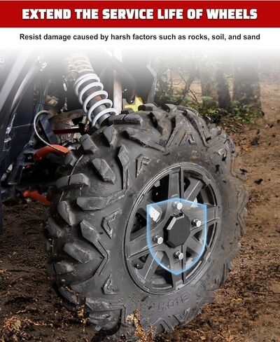 أغطية مركزية لـ Polaris RZR XP، UTV متينة PP أغطية محور العجلة السوداء أغطية إطارات الغبار لملحقات Polaris RZR 900 XP 4 1000 Turbo 2014-2019 (4 قطع، استبدال #1522216-655) in Saudi Arabia