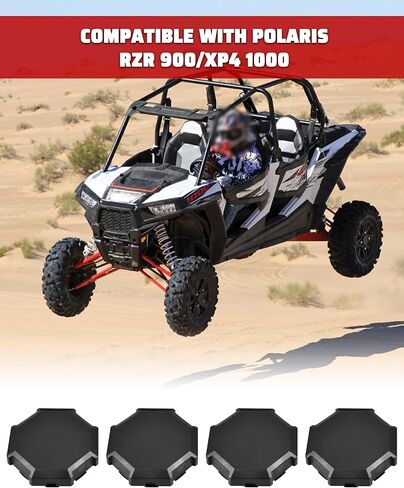 أغطية مركزية لـ Polaris RZR XP، UTV متينة PP أغطية محور العجلة السوداء أغطية إطارات الغبار لملحقات Polaris RZR 900 XP 4 1000 Turbo 2014-2019 (4 قطع، استبدال #1522216-655) in Saudi Arabia