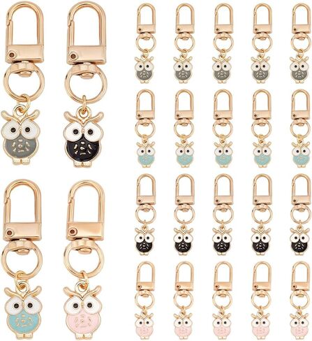 PH PandaHall 20pcs Owl Key Chains for Halloween 20 Styles Cute Mini Keychains Set Alloy Enamel Car Key Chain 4 Colors Owl Charms Key Ring for Women Birthday Gift Purse Handbag Wallet Backpack Key Ring in Saudi Arabia