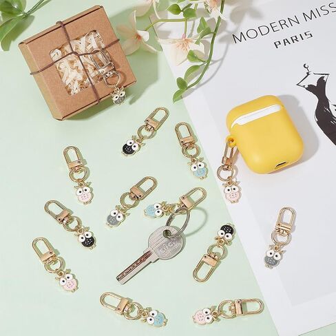 PH PandaHall 20pcs Owl Key Chains for Halloween 20 Styles Cute Mini Keychains Set Alloy Enamel Car Key Chain 4 Colors Owl Charms Key Ring for Women Birthday Gift Purse Handbag Wallet Backpack Key Ring in Saudi Arabia