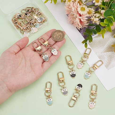 PH PandaHall 20pcs Owl Key Chains for Halloween 20 Styles Cute Mini Keychains Set Alloy Enamel Car Key Chain 4 Colors Owl Charms Key Ring for Women Birthday Gift Purse Handbag Wallet Backpack Key Ring in Saudi Arabia