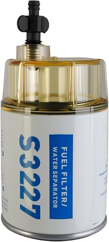 S3227 Fuel Filter Marine Fuel Water Separator With Clear Bowl Replacement for Marine Outboard Motor Mercury Replace# S3227 320R 490R-RAC-01 18-7948 9-37882 18-7922 18-7922-1(Filter with Bowl) in Kuwait