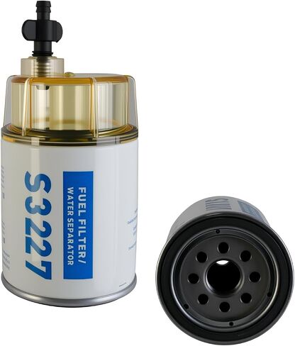 S3227 Fuel Filter Marine Fuel Water Separator With Clear Bowl Replacement for Marine Outboard Motor Mercury Replace# S3227 320R 490R-RAC-01 18-7948 9-37882 18-7922 18-7922-1(Filter with Bowl) in Kuwait