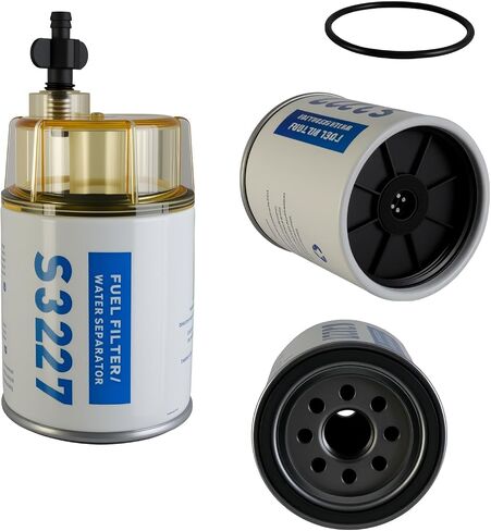 S3227 Fuel Filter Marine Fuel Water Separator With Clear Bowl Replacement for Marine Outboard Motor Mercury Replace# S3227 320R 490R-RAC-01 18-7948 9-37882 18-7922 18-7922-1(Filter with Bowl) in Kuwait