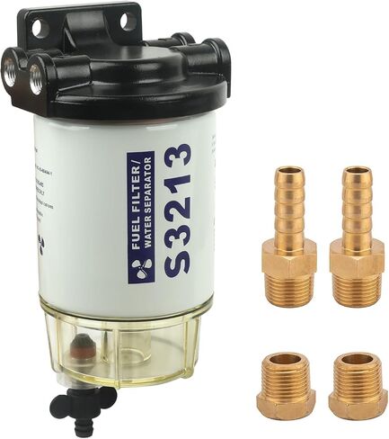 S3227 Fuel Filter Marine Fuel Water Separator With Clear Bowl Replacement for Marine Outboard Motor Mercury Replace# S3227 320R 490R-RAC-01 18-7948 9-37882 18-7922 18-7922-1(Filter with Bowl) in Kuwait
