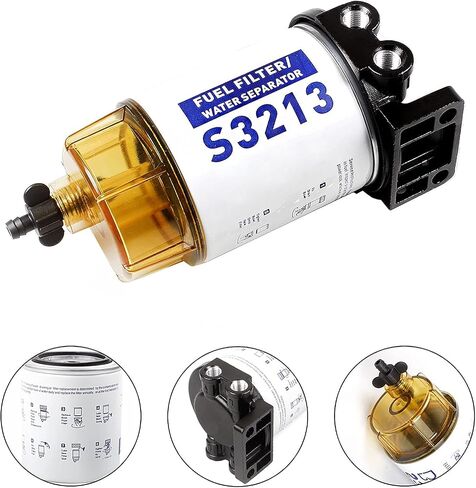 S3227 Fuel Filter Marine Fuel Water Separator With Clear Bowl Replacement for Marine Outboard Motor Mercury Replace# S3227 320R 490R-RAC-01 18-7948 9-37882 18-7922 18-7922-1(Filter with Bowl) in Kuwait